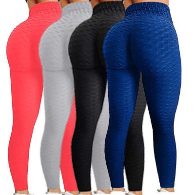 China High Waist Workout Jacquard Women's Sports Leggings Sexy Fitness Gym Stretch Tights for sale