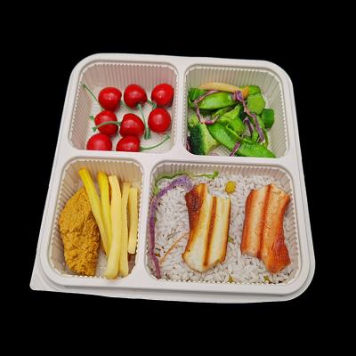 China Disposable Bamboo Food Containers Tableware Eco - Friendly Fiber Degradable Bio Tableware for sale