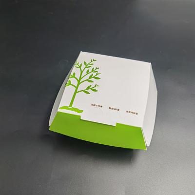 China Disposable Printed Hamburger Packaging Container Paper Box Disposable Clamshell for sale