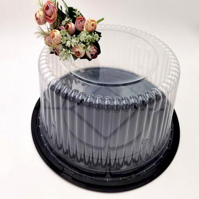 China Disposable Luxury White Large Clear Cake Box PET Wedding Birthday Party Transparent Gift Box for sale