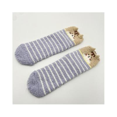 China Wholesale Winter QUICK DRY Thicken Animal Faux Fur Comfortable And Warm Fuzzy Cat Slipper Socks Slipper Socks for sale