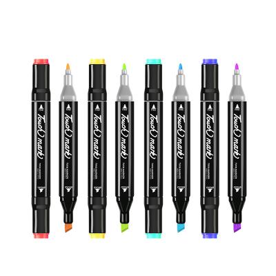 China Dual Side Writing 6 12 24 36 48 Colors Double Tip Brush Pen Alcohol Twin Art Marker Pens OEM Marker Pen Set for sale