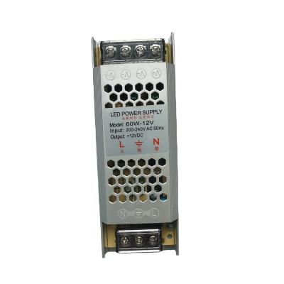 China Constant Voltage Current Led Driver Switching Aluminum Housing Slim Power Supply Fanless For Light Box for sale