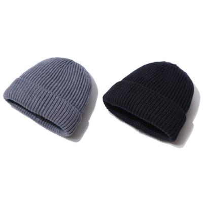 China COMMON Wholesale Plain Warm Elegant Cold Winter Wool Soft Simple Rounded Beanie Hat Customized Embroidery Logo Multiple Colors for sale