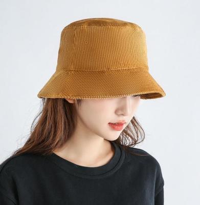 China Casual Warm Winter Corduroy Leisure Plain Unisex Custom Style Warm To Keep Casual Korean Fashion Baseball Cap Bucket Fisherman Hat for sale