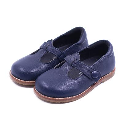 China Newest Unique Girls Lightweight Rubber Real Mary Jane Flats Kids Leather Strap Dress Shoes for sale