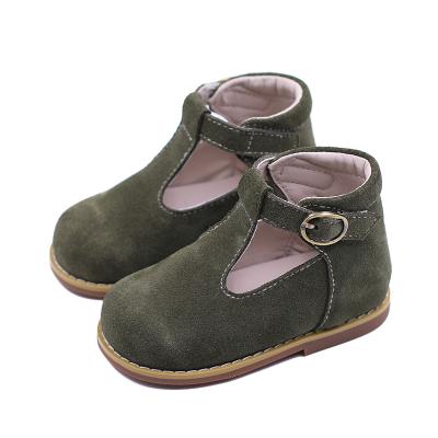 China Latest Styles Little Girls Stylish Anti-slippery Mary Jane Shoes Suede Kids Flats Thong Shoes for sale