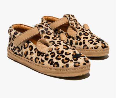 China Wholesale Custom Leather Breathable Non-slip Casual Girls Leopard Print Anti-odor Sneakers Children's Flat Sports Shoes for sale