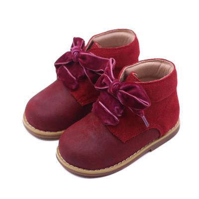 China Light Accept Custom Label Logo Premium Suede Kids Sprinkle Red Toddler Booties for sale