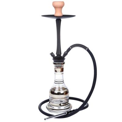 China Portable Classic Aluminum Shisha Hookah Aluminum Stem Design Single Hose With Glass Base for sale