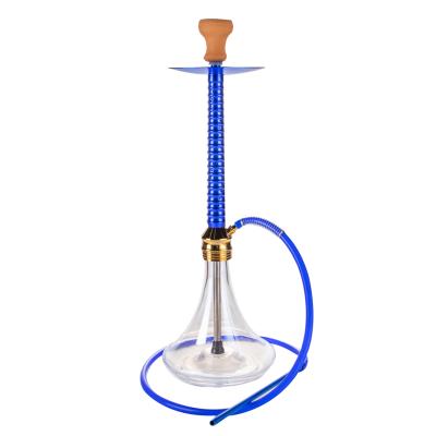 China Silicone Hose Hookah Full Set Shisha Hookah Portable Blue Aluminum Glass Aluminum Set for sale