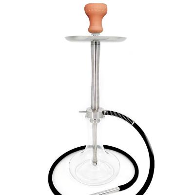 China New Arrival Concise Transparent Bottom Hookah Stainless Steel Glass Bottle Shisha for sale