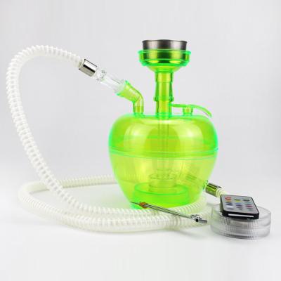 China Cheap Led Plastic Hookah Shisha Plastic Portable Hookah Light With Led Light Acrylic Hookah for sale