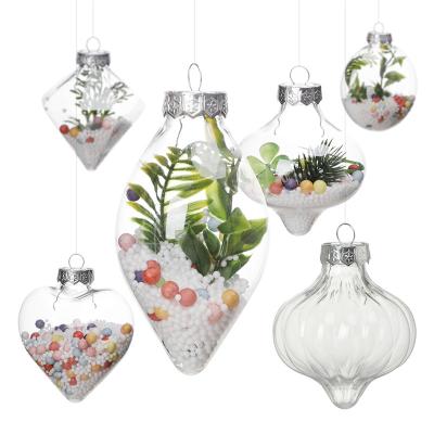 China Plastic Balls Hollow Out Plastic Balls Clear Plastic Ball Different Shape Transparent Christmas Tree Ornament Decoration PET Plastic Soft Ball for sale