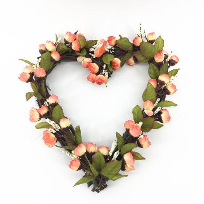 China New simulated American Slik Valentine's Day garland spring wreath door decoration simulation wreath for sale