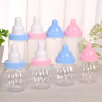 China Recyclable Cute Plastic Baby Milk Box Packaging Candy Baby Shower Feeding Bottle for sale