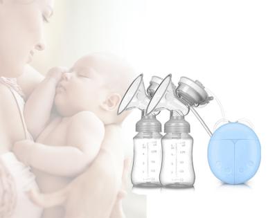 China Wholesale 300ml BPA Free Electric Baby Pump Nursing Massage Hands Dual Bottle Milk Collector Free Breast Pump For Mom for sale