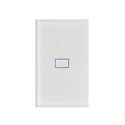 China Front Panel: Monocrystalline Glass Base: PC BroadLink TC3 USA 1 Strip Flame Retardant Plastic Hub Backed Touch Wall Switch Wi-Fi Wall Lamp Switch No Neutral Line for sale