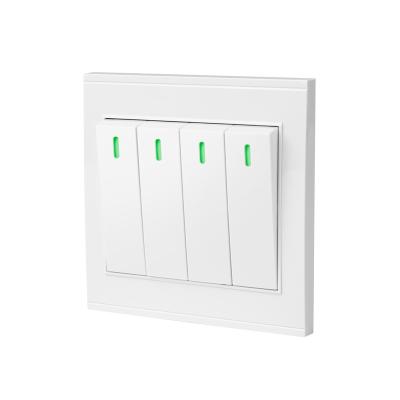 China ABS BroadLink 4 Gang 1Way 2 Way Control Push Button Electric Wall Light Switch for sale