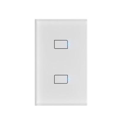 China Front Panel: Monocrystalline Glass Base: PC BroadLink TC3 2 Strip US Wall Lamp Switch Flame Retardant Plastic Work With Alexa Google Home Smart Remote Control Wi-Fi Light Touch Switch for sale