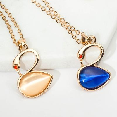 China Popular FASHIONABLE swan necklace in Europe and America, women's fashion, soft opal pendant, clavicle chain manufacturer direct sales for sale