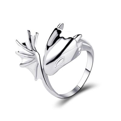 China Gothic Couples Ring Opening Pterodactyl Ring Demon Angel Dark Fashion Jewelry for sale