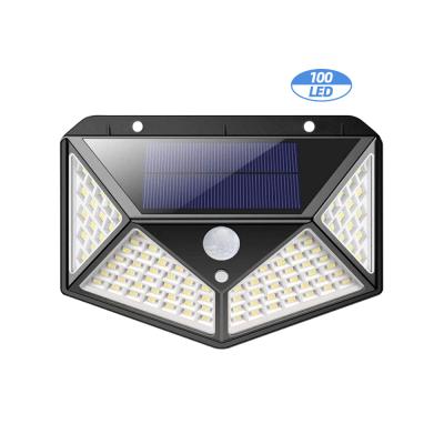 China New Solar Waterproof IP65 Solar Wall Outdoor Solar Garden Light 100 Led Solar Light Body Warm White Garden Lights for sale