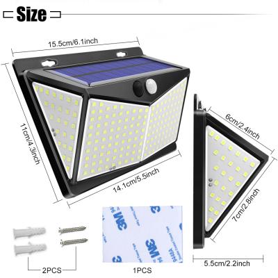 China Solar Garden Wall Lights 208LEDS Waterproof PIR Led Solar Powered Outdoor Garden Wall Motion Sensor Light for sale