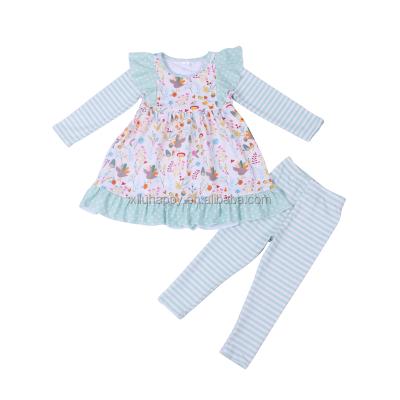 China 2021 High Quality Selvees Kids Boutique Eco-Friendly Long Print Kids Baby Outfits Sets for sale