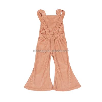 China Solid Color Breathable High Quality Soft Cloth Pants Kids Suspenders Pants Fashionable Kids Trousers for sale