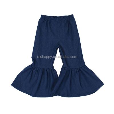 China Autumn Pop Solid Navy Flared Warm Breathable Pants Baby Comfort Sequined Pants for sale