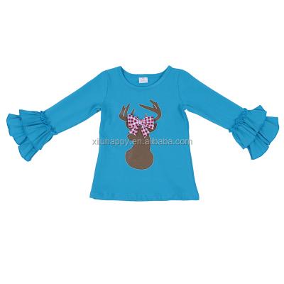 China Wholesale Christmas Breathable Cotton Sheath Long Children's Boutique Babies Printed Long Shirt for sale