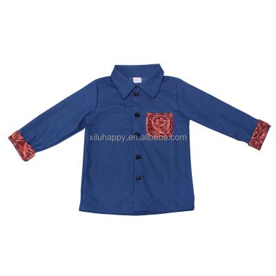 China Autumn Boutique Kids Shirt Clothing Wholesale Boys Girls Causal Wear Long Sleeve Cotton Tops With Buttons for sale