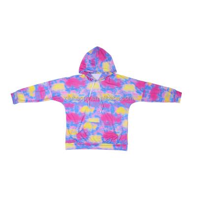 China Autumn Best Selling Boutique Sweater Breathable Color Tie Dyed Hooded Sweater Adult Long Sleeve Hoodies for sale