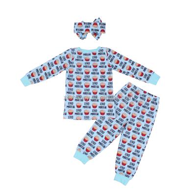 China Wholesale Breathable Cotton Kids Long Sleeve Milk Silk Boutique Baby Boy Pajama Sets for sale