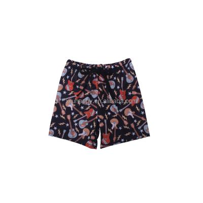 China New Summer Breathable Hot-selling Children's Casual Style Black Printed Drawstring Swimming Trunks for sale