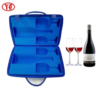 China Wine Case Shockproof Shockproof Bag For 2 Glass 1 Bottle Single Wine Bottle Bags for sale