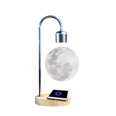 China Modern Trending Instrument Led Night Light Base Table Lamp 3D Printing Moon Magnetic Floating Levitating Lamp for sale