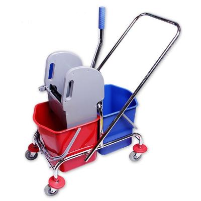 China Sustainable 34L Dual Cleaning Cart Bucket With Wringer Mop Wringer for sale