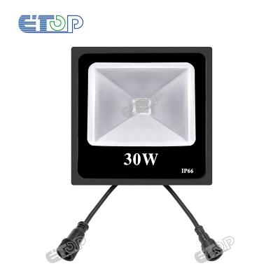 China Affordable LANDSCAPE DC12V 30W High Power WS2811 Controlled Flood Lights Waterproof IP66 With Raywu/Paulzhang/Xconnect Connectors for sale