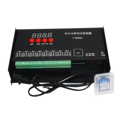 China T8000 Aluminum Controller AC110-240V SD Card 8192Pixel for WS2801 WS2811 LPD8806 max 8192 Pixels DC5V RGB Waterproof Rainproof Controller for sale