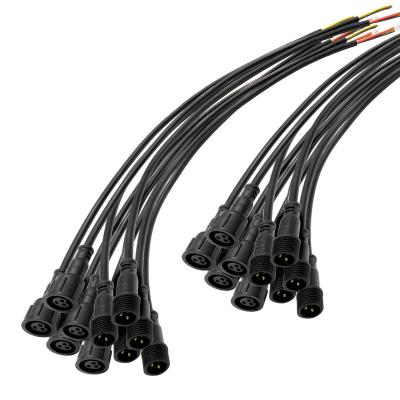 China BLACK Waterproof Led Strip Connector 10 Pair Core Pigtail Male/Female 3/50cm Long Each Wire 18AWG Long With 13.5mm/18.5mm/xconnect Connectors for sale