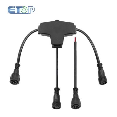 China Led pixel light 3 core T type full color (3-2-3) BLACK waterproof splitter (middle is 3core), 13.5mm/18.5mm/xconnect connector options for sale