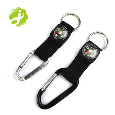 China For businese gifts or home use Aluminum Carabiner Compass Key Chain, Wholesale Cheap D Shaped Metal Carabiner / Belt Carabiner for sale