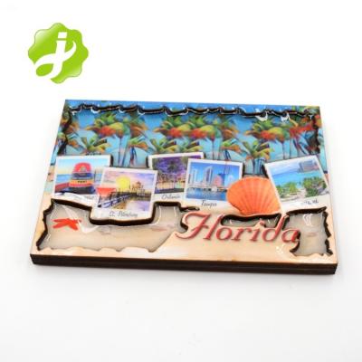 China Shape Florida Cities Custom Souvenir 3D Tourist Fridge Magnets for sale