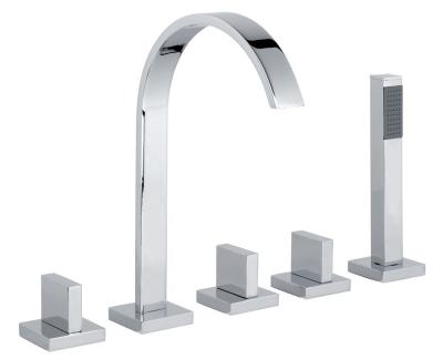 China Without Slide Bar Tub Mixer Tap Bathroom 5 Hole Hot And Cold Shower Bathtub Faucet for sale