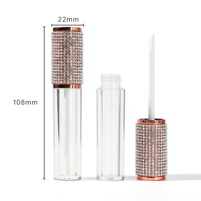 China Hot Sale 5ml High Quality Liquid Transparent Lip Gloss Glitter Empty Containers Tube Round Lip Gloss Tube for sale