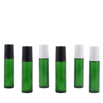 China 2022 hot sale personal care dark green glass 10ml perfume subbottling essential oil roll-on bottle for sale