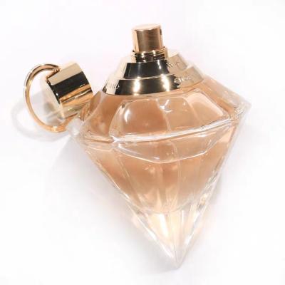 China Factory Supply Luxury Modern Custom Perfume Bottle 50ml 75ml Inverted Shape Glass Perfume Spray Cone Empty Translucent Bayonet Bottle for sale