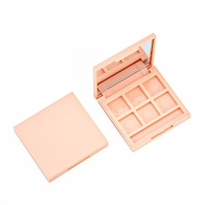 China Wholesale 6 Colors Waterproof Plastic Case Rose Color Makeup Eyeshadow Eco-friendly Palette With Mirror for sale